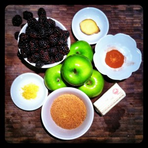 Blackberry and Apple Tart Ingredients