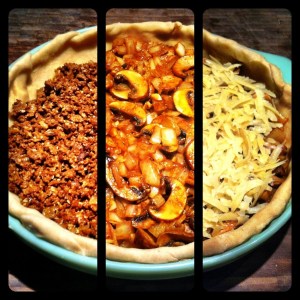 Vegetarian Taco Pie Layers